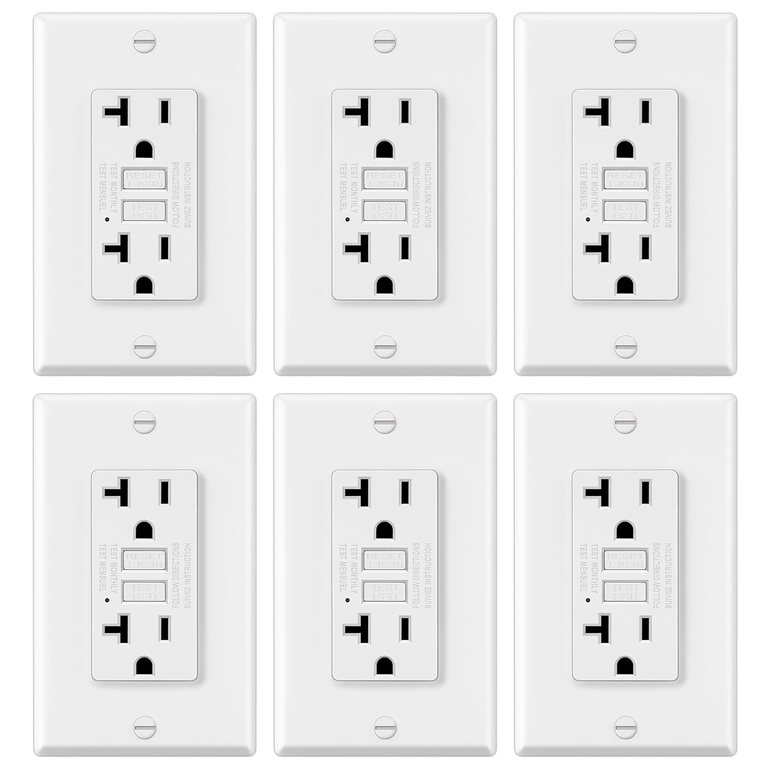 ELECTECK GFCI Outlets 20 Amp with LED Indicator for Safety