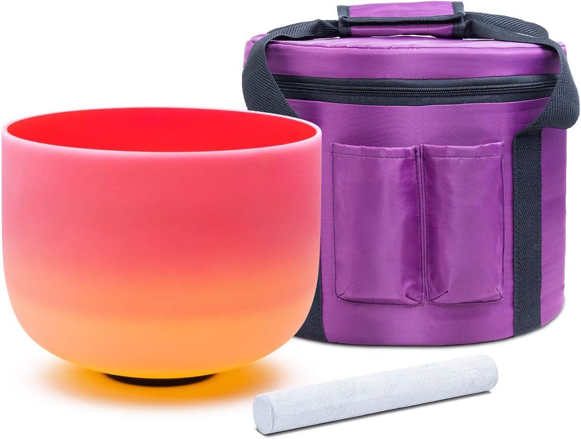 KVKA Rainbow C Note Root Chakra Singing Bowl with Case