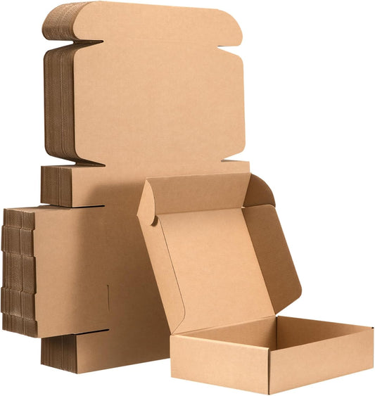 Small Shipping Boxes 10x8x3 Inches - Sturdy Kraft Brown Boxes