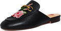 Vertundy Women's Mules Low Heel Flats Leather Slip On Backless Sandals