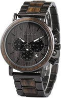 BOBO BIRD Men's Chronograph Watch: Wood & Steel Blend