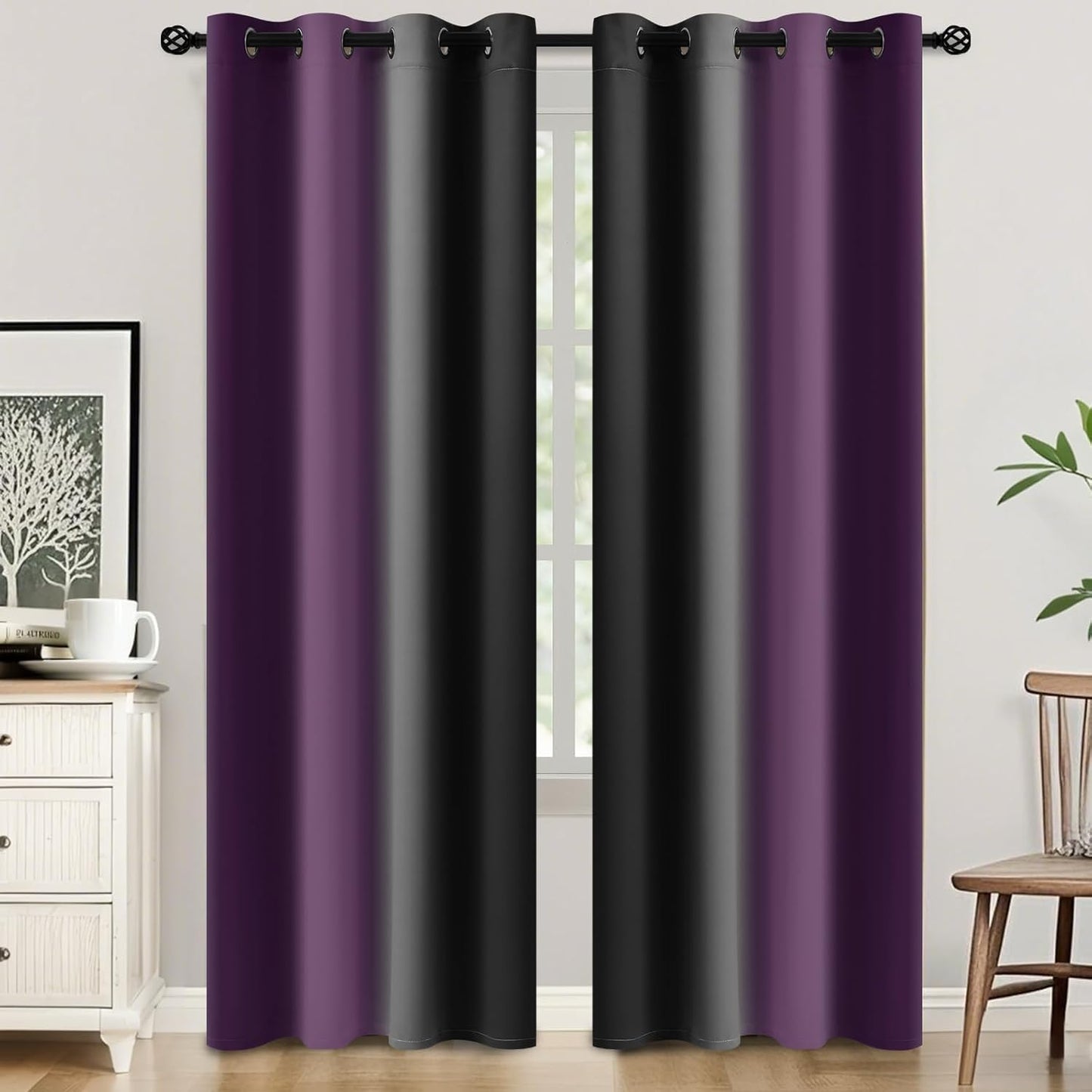 SimpleHome Ombre Room Darkening Curtains for Stylish Bedrooms