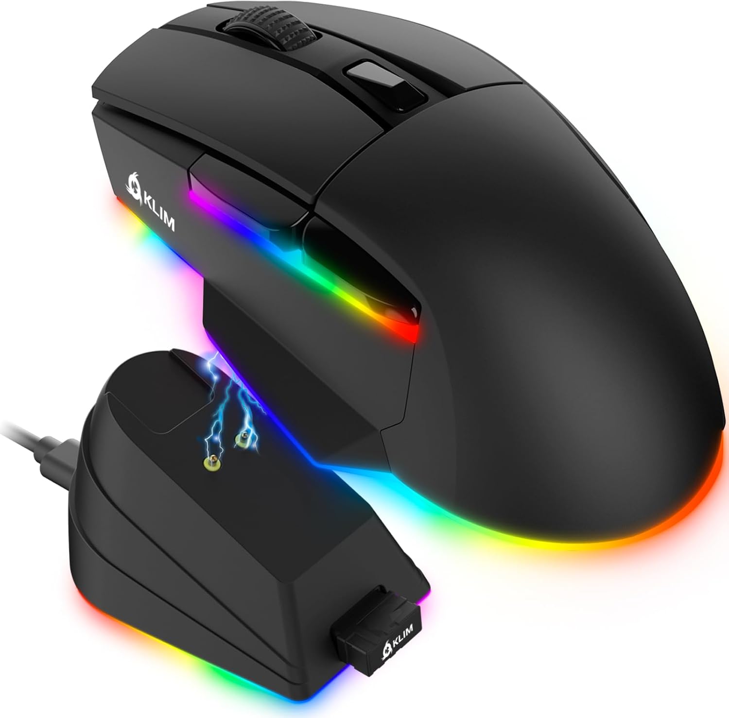 KLIM Blaze X RGB Wireless Gaming Mouse with Charging Dock