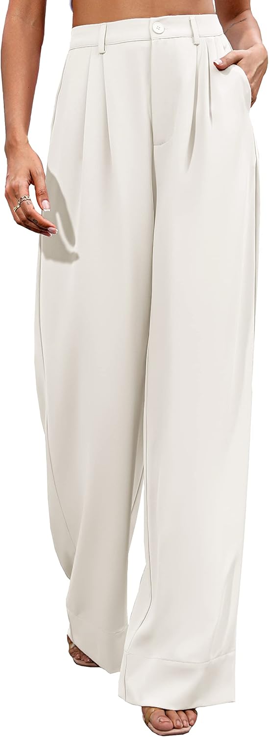 Women's High Waist Casual Wide Leg Palazzo Pants for Office