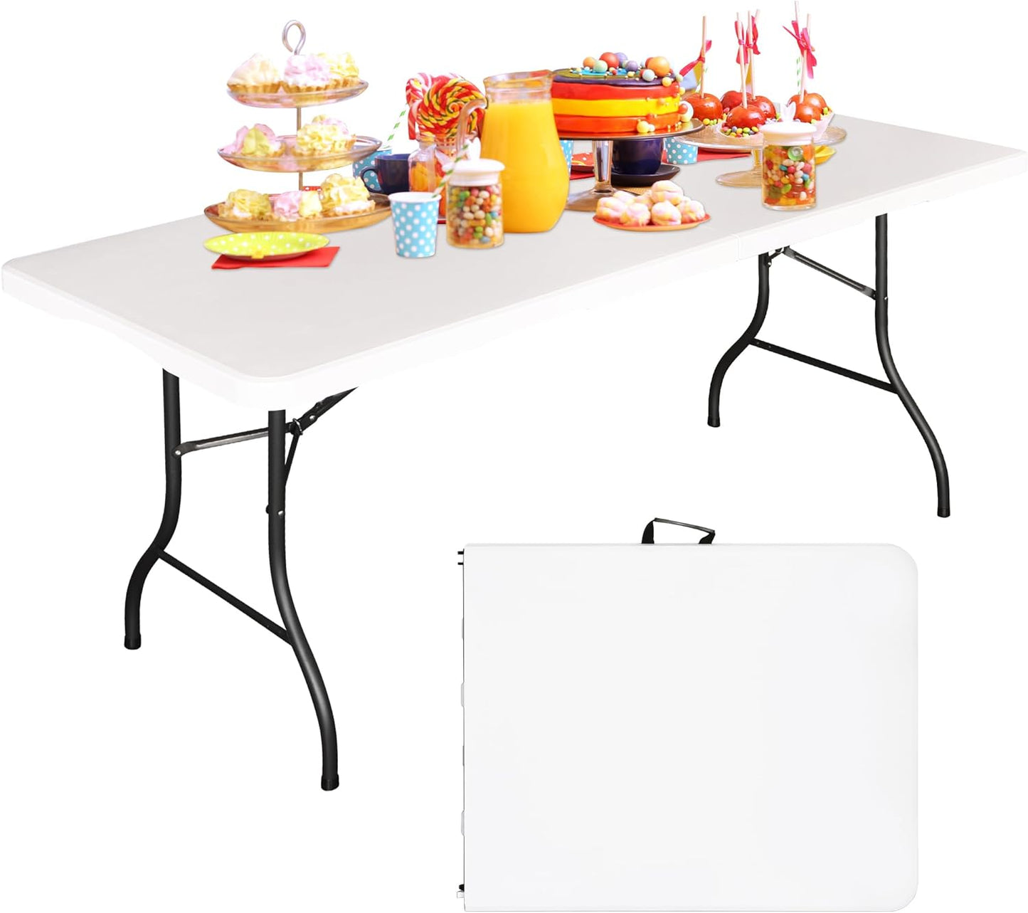 Bblife 6FT Folding Table for Outdoor and Indoor Events