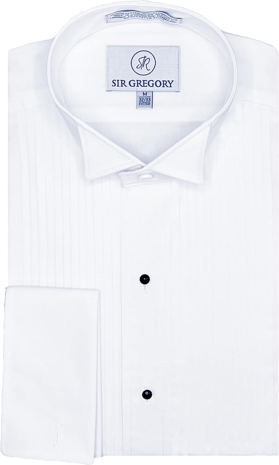 Sir Gregory Men's Fitted Tuxedo Shirt with Wing Collar Style