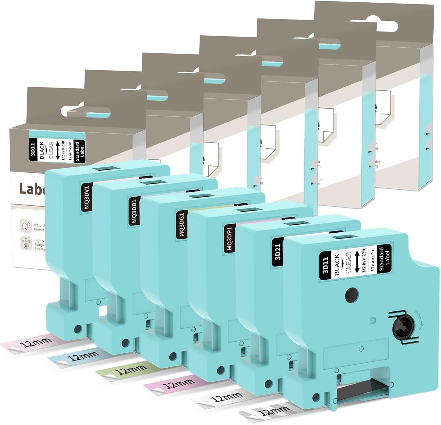 Vixic 6-in-1 Color Label Tape for LM1600 - Bright & Durable!