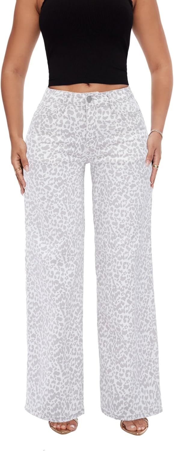 ONESO Mid-Low Rise Baggy Jeans for Women - Distressed Comfort