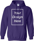 Men's Custom Print Black Blue Hoodie - High Quality Cotton Blend