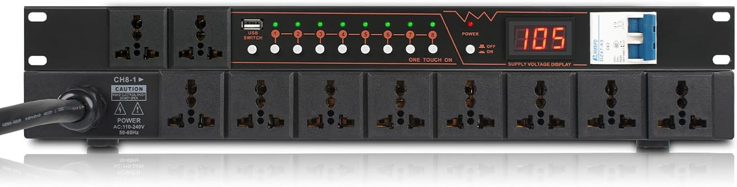 XTUGA 10 Outlet Power Conditioner 6000W: Ultra-Fast Surge Protection