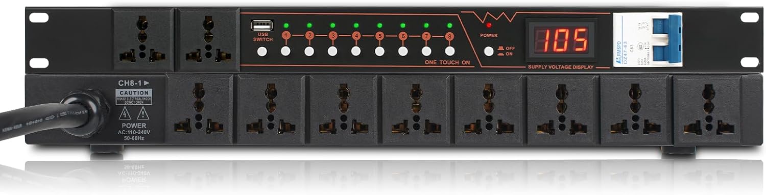 XTUGA 10 Outlet Power Conditioner 6000W: Ultra-Fast Surge Protection