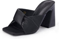 Coutgo Women's Chunky Heel Mules for Stylish Summer Evenings