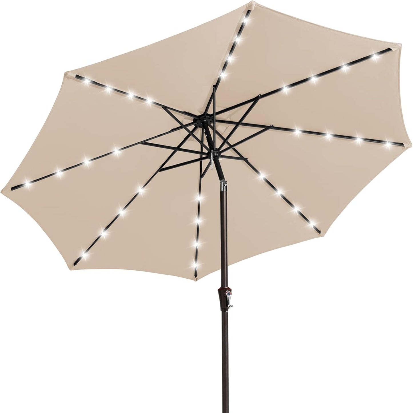 JEAREY Upgrade 9FT LED Lighted Patio Umbrella for Outdoor Use