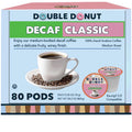 Double Donut Coffee Classic Roast Decaf Pods 80 Count - Balanced Decaf