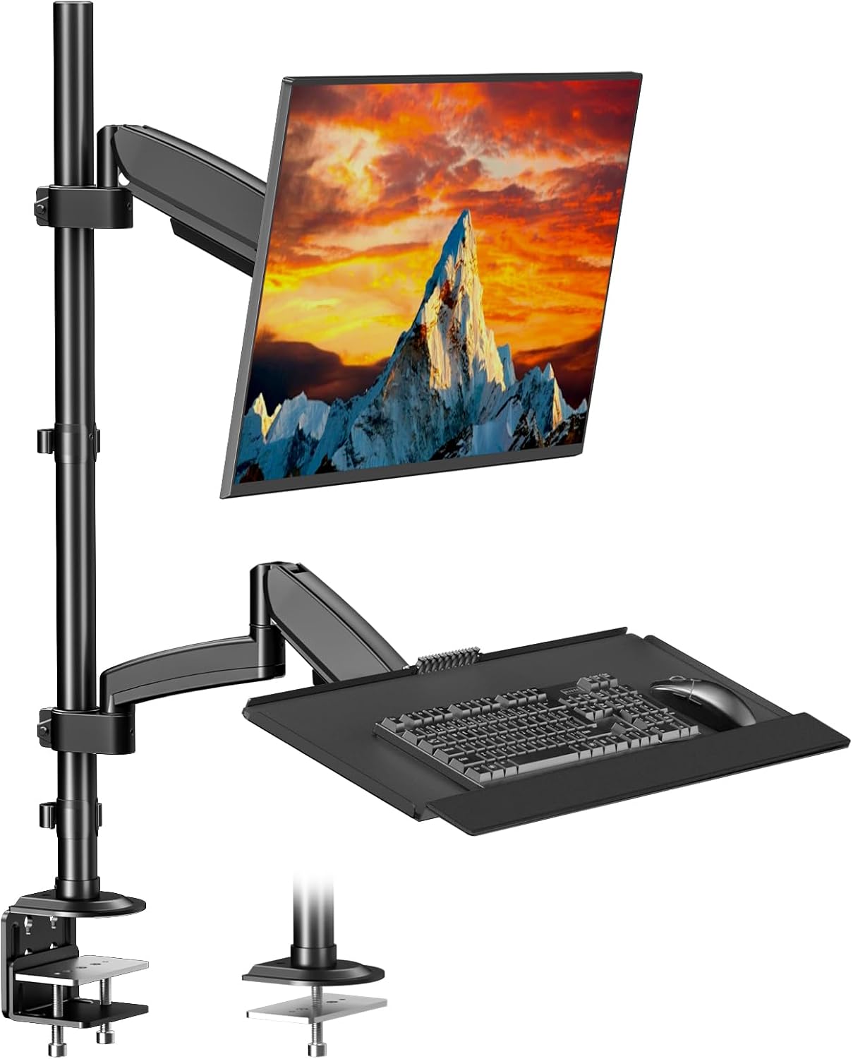 PUTORSEN Height-Adjustable Monitor Desk Mount - Ergonomic Full-Motion Arm