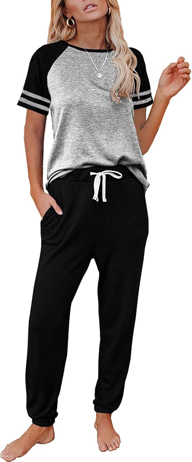AUTOMET 2 Piece Lounge Sets for Women Summer Pajamas Travel Outfits