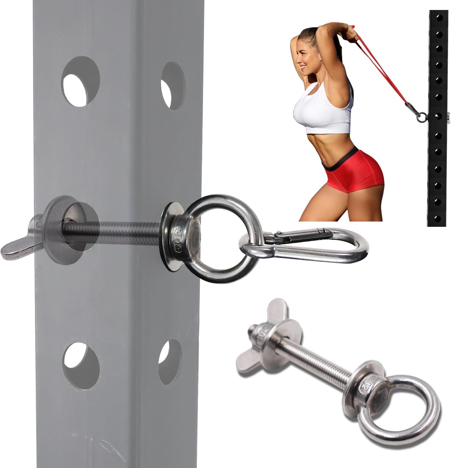 Stainless Steel Eye Bolt Set for Versatile Cable Attachments