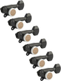 Gotoh Magnum Lock-Trad 6-In-Line Guitar Tuners, Black - Stable Locking