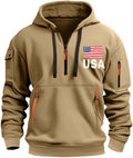 USA Flag Print Men's Hoodie - Patriotic Pullover