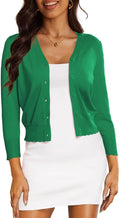 Cropped Cardigan 3/4 Sleeve Bolero Shrug for Dresses - Lightweight