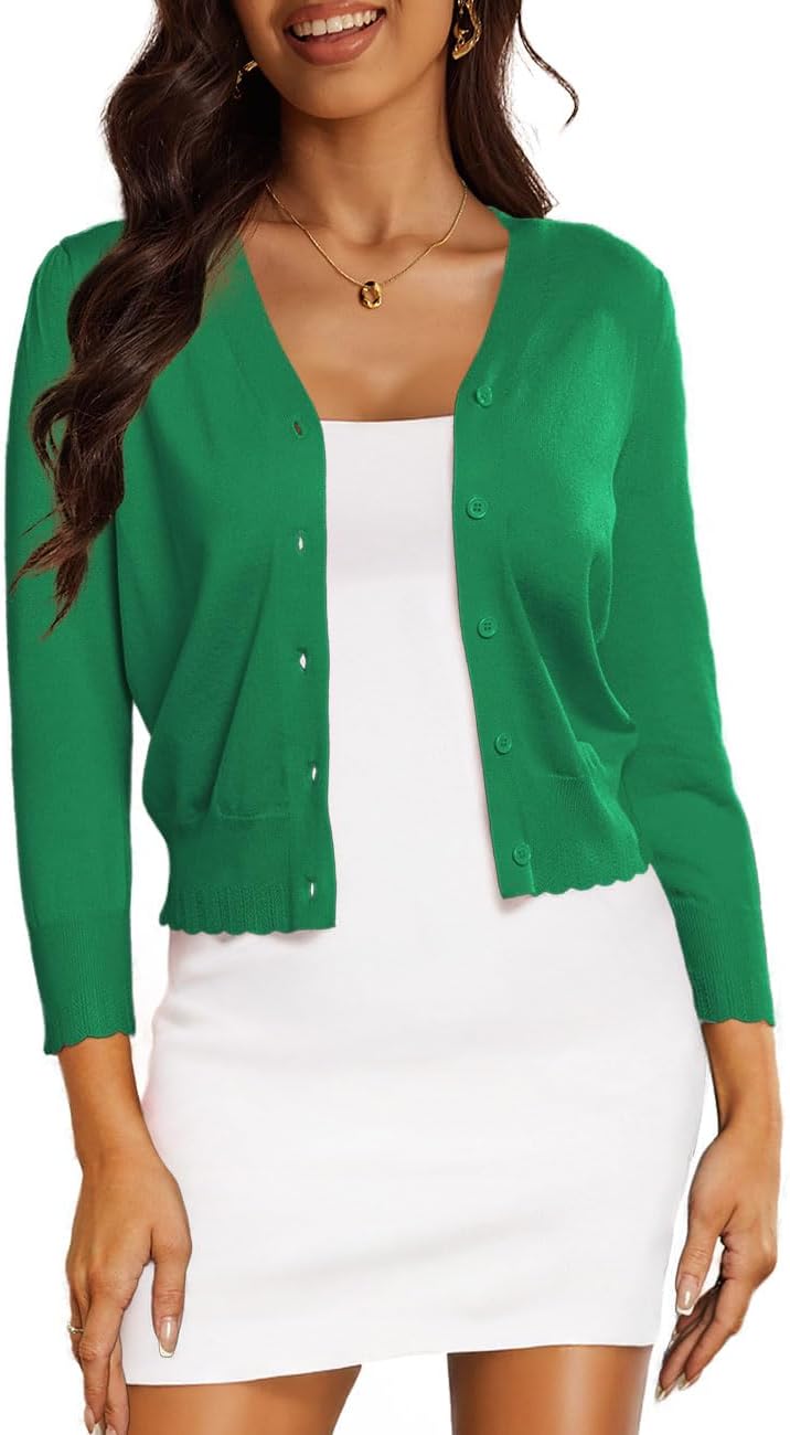 CPOKRTWSO Women's Cropped Cardigan for Dresses - Stylish Shrug