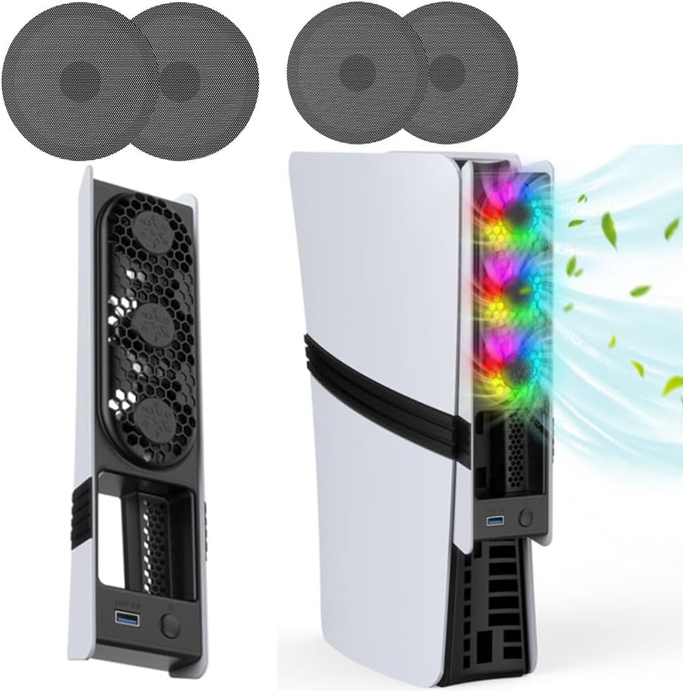 PS5 Cooling Fan + Dust Filter Set - Enhance Gaming Performance!