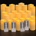 Set of 24 Waterproof Outdoor Flameless Candles - Remote Timer Kit