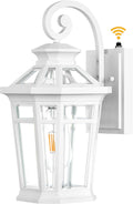 Dawn to Dusk Outdoor Light Fixture White - Auto On/Off Porch Sconce