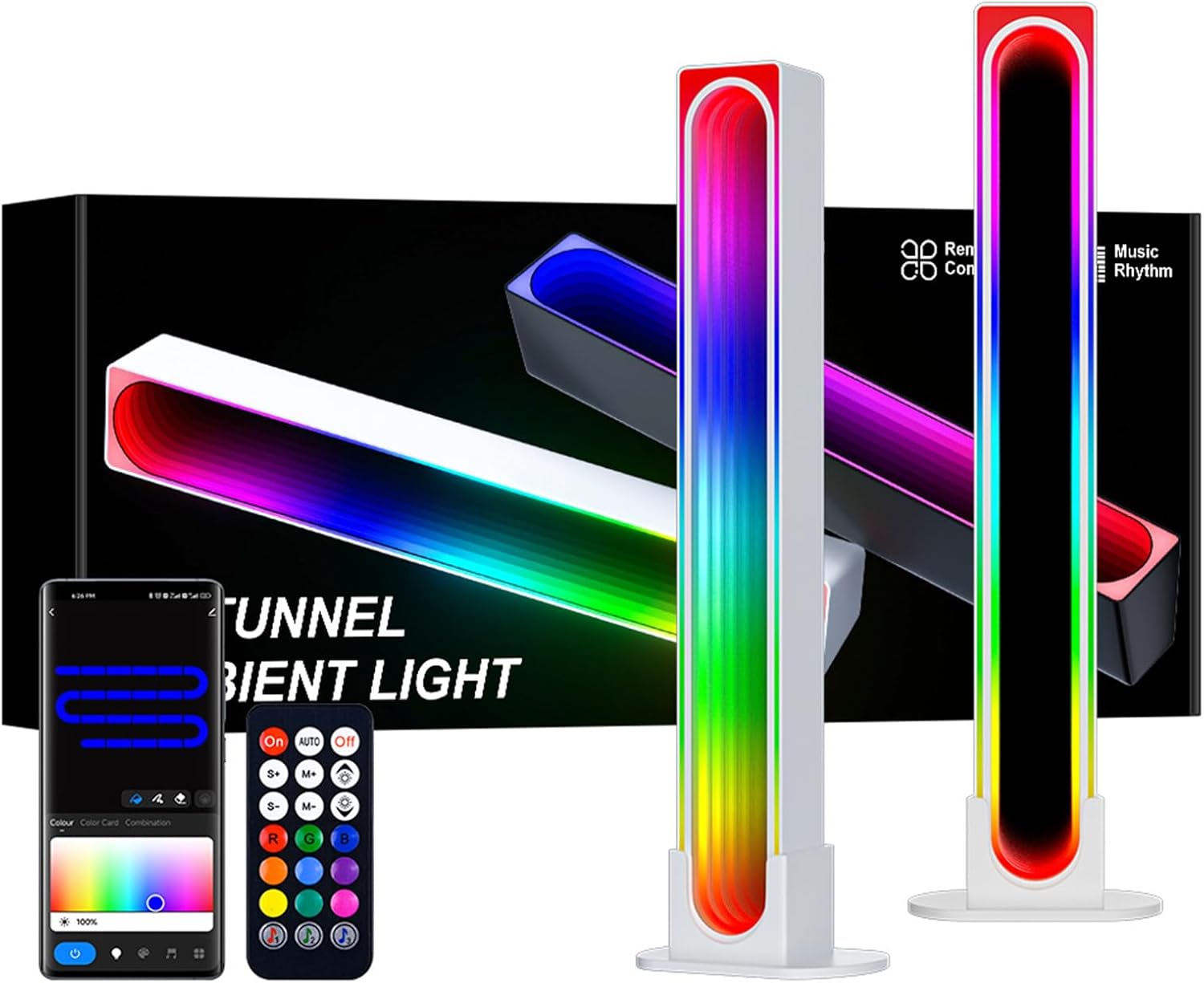 SHEDALED Multicolor LED Light Bars - Dynamic Music Sync
