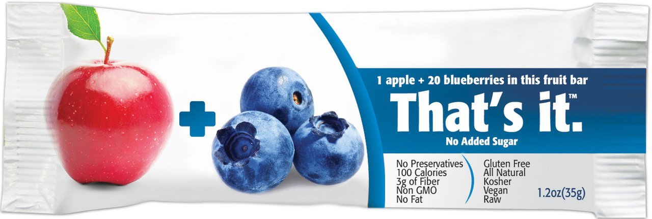 That's It Fruit Bars Apple and Blueberry Pack of 24 for Snacking