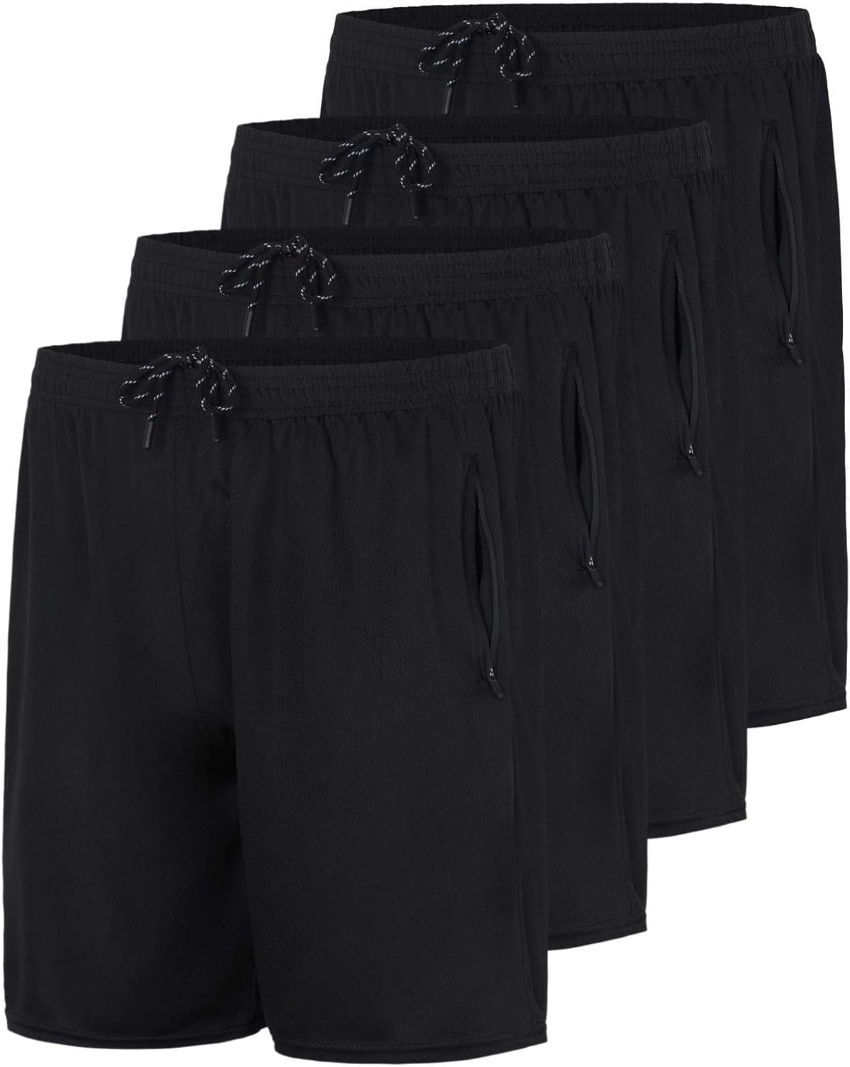 Men's Mesh Athletic Zipper Shorts for Workout and Running