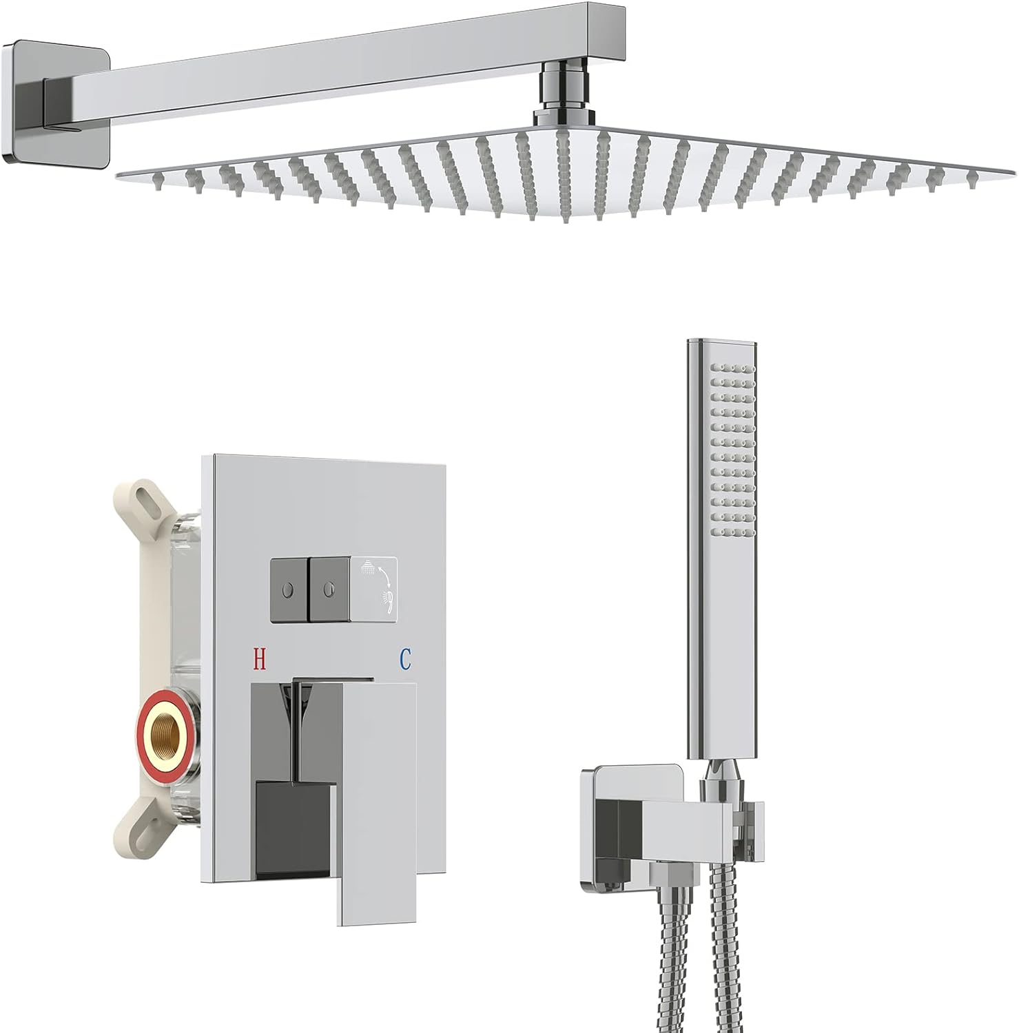 Iriver Chrome Shower System with 10 Inch Rainfall Shower Head