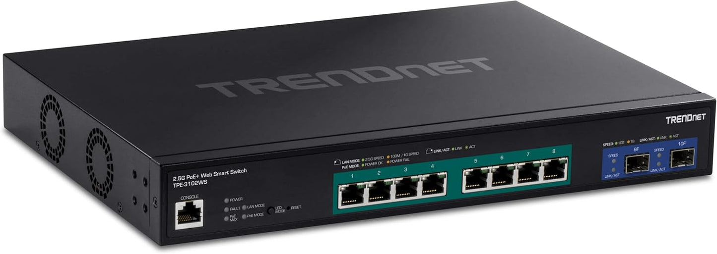 TRENDnet 10-Port Multi-Gig Web Smart PoE+ Switch for Networks