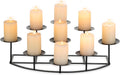 Candelabra Fireplace Candle Holder - Black Metal Pillar Stand
