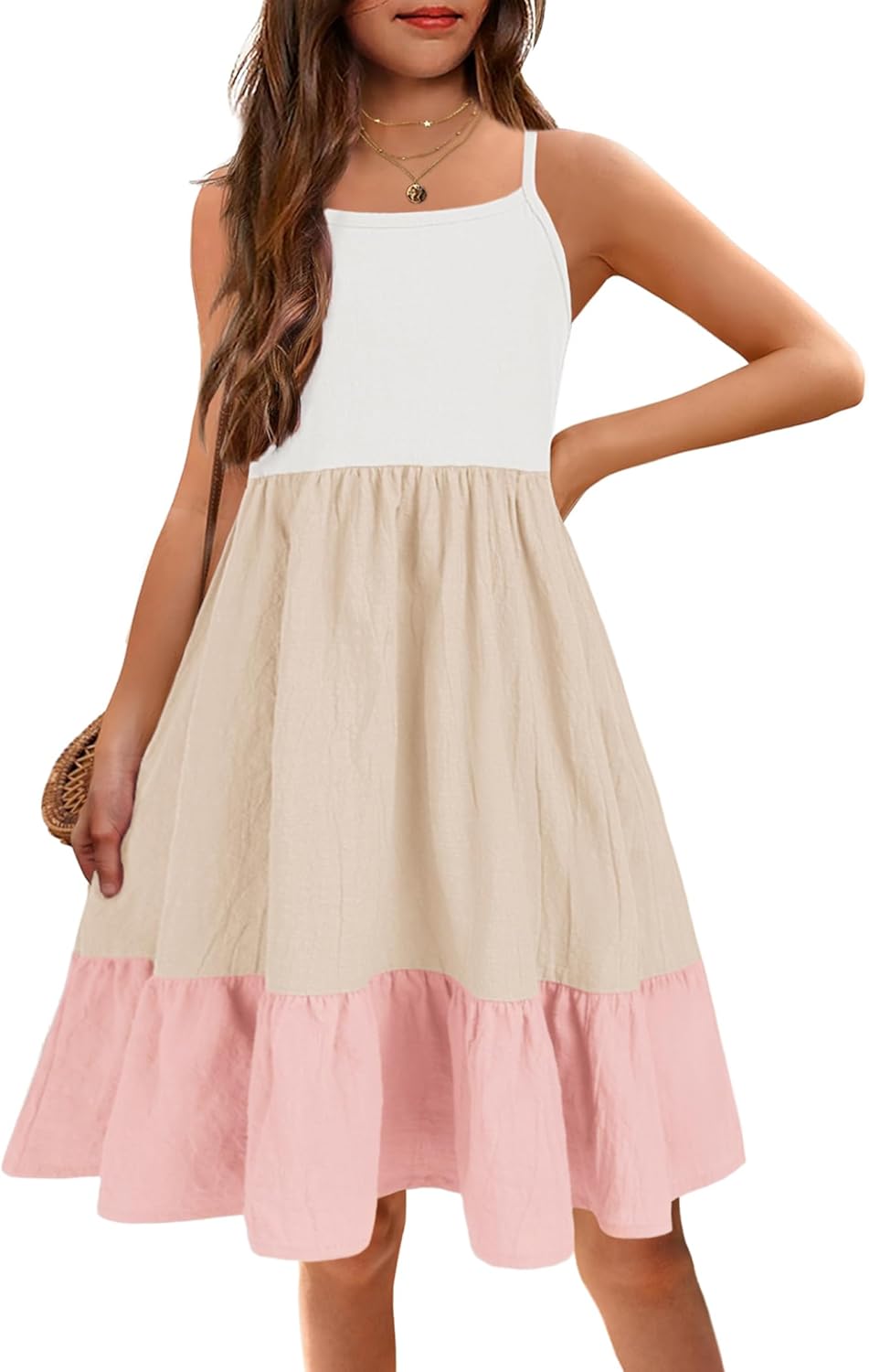 Arshiner Girl's Summer Sundress for Casual Beach Fun