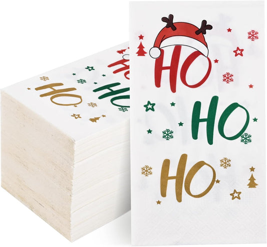 Ho Ho Ho Christmas Guest Napkins - Festive 3-Ply Decor!