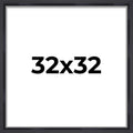 32x32 Shadow Box Frame Contemporary Black Finish - Slim Display