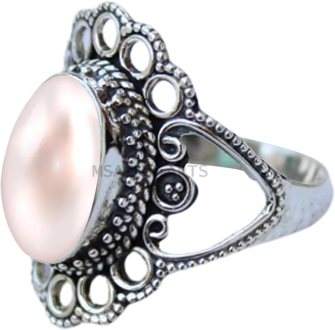 Solid 925 Sterling Silver Ring with Genuine Black Onyx Gemstone