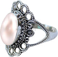 Solid 925 Sterling Silver Black Onyx Ring for Women (Style 9DPC)