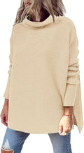 LILLUSORY Women's Mock Turtleneck Sweater Tunic - Cozy Casual Fit