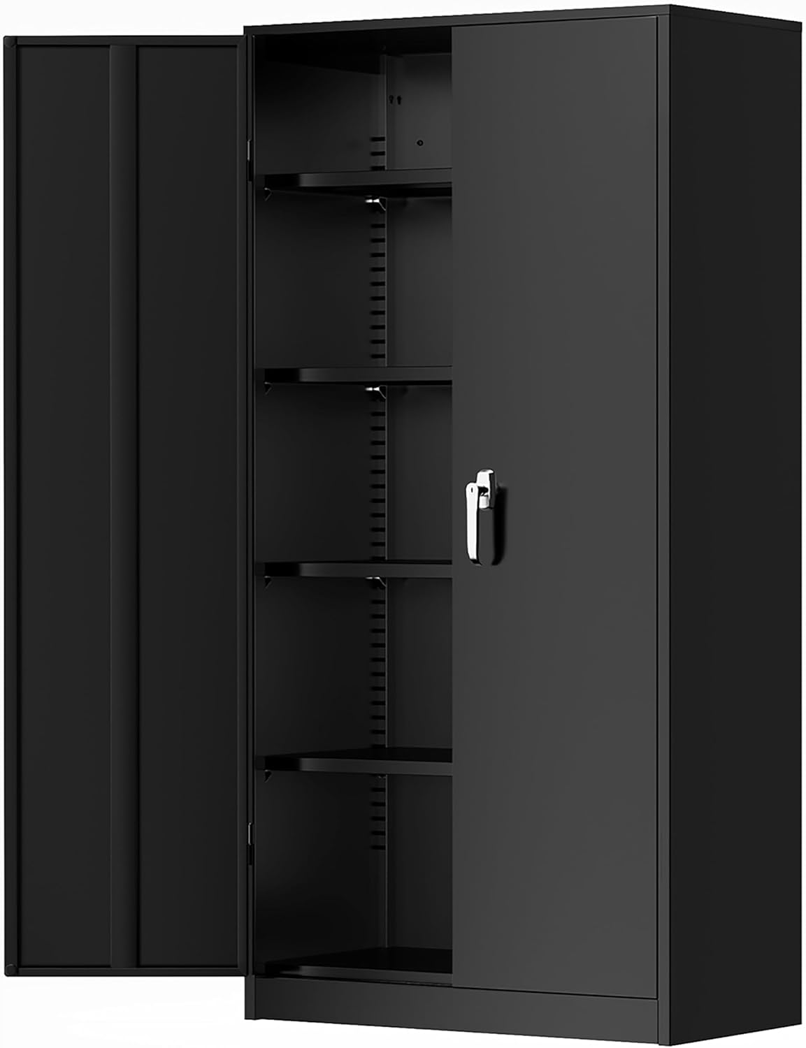 Greenvelly Metal Storage Cabinets 72 Black Steel Tool Cabinet