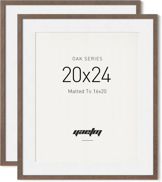 Yaetm 20x24 Picture Frame - Elegant Brown Walnut Design