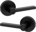 Kwikset Halifax Entry Door Handle with Lock and Key - Matte Black Home