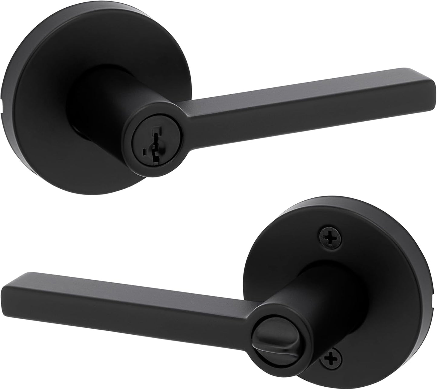 Kwikset Halifax Entry Door Handle with Lock and Key for Security
