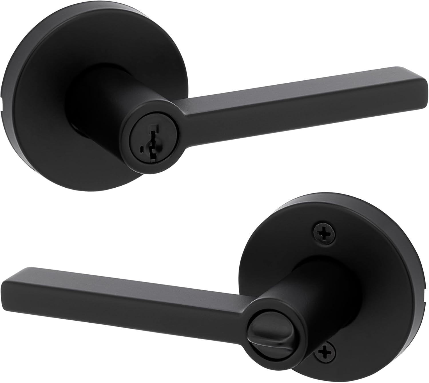Kwikset Halifax Entry Door Handle with Lock and Key for Security