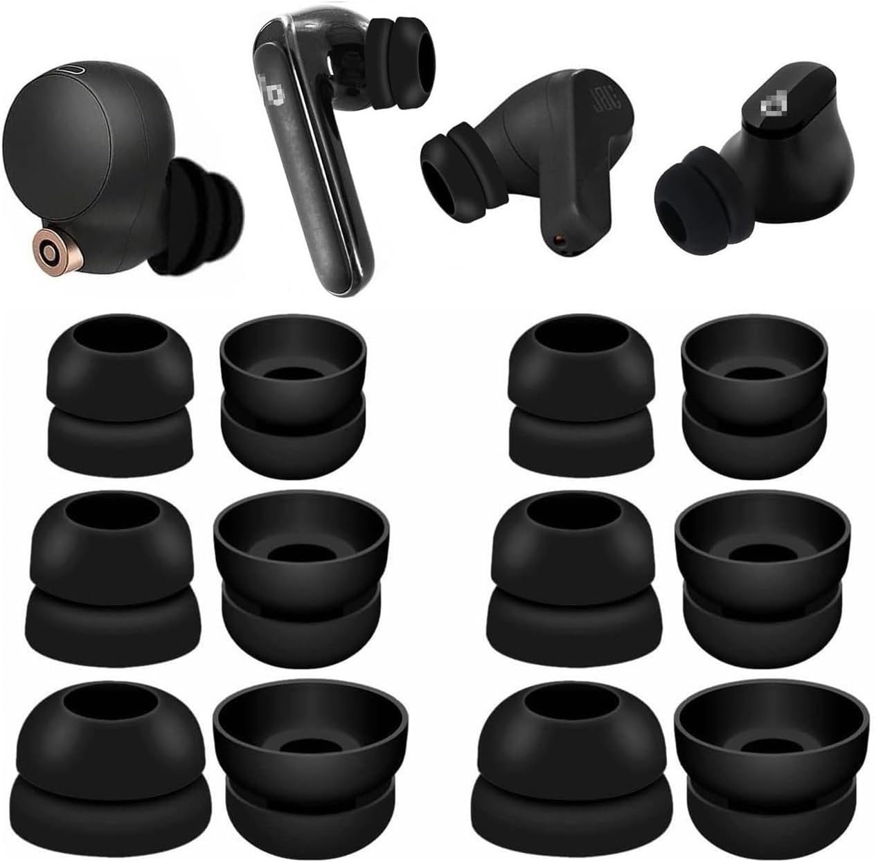 Anti-Slip Double Flange Ear Tips for Ultimate Sound Isolation