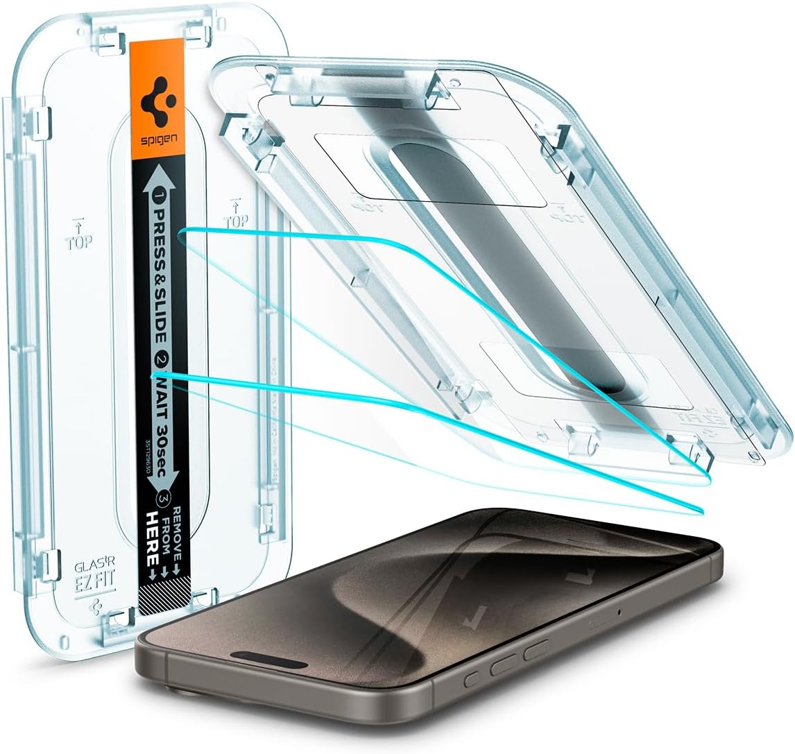 Spigen Tempered Glass Screen Protector for iPhone 15 Pro Max