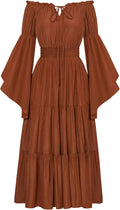 Scarlet Darkness Renaissance Costume Off Shoulder Tiered (Style 12FZ)