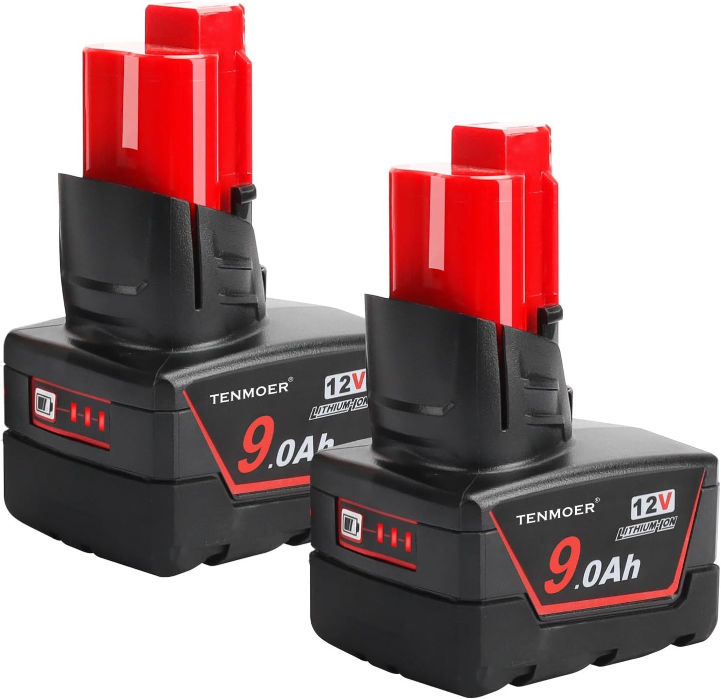 2 Pack 9.0Ah Compatible Milwaukee 12V Battery Replacement