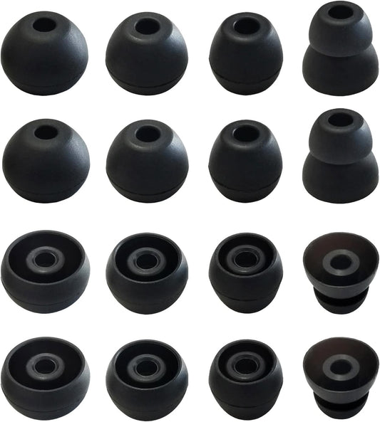 8 Pairs Black Silicone Ear Tips - Mijusun